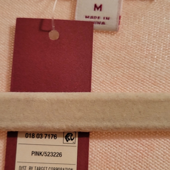 MERONA Pink Jewel Embellished Shoulder Long Sleeve Sweater Size M New with tags - Picture 3 of 7